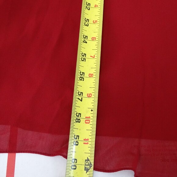 Watters and Watters Red Sleeveless Formal Gown Ruffle Women Size 10 Floor Length - Picture 10 of 12